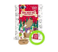 Dog Treat Set, Meaty Snack Bundle with Dental Chew Toy, Includes Chicken Strips, Pigs in Blankets, Chicken Carrot Dumbbells, Calcium Bones in Tin Box