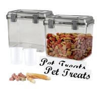 Dog Treat Storage Container With Excellent Seal - Food Canister for Kitchen Counter, Well-Made Tin With Sturdy Clips for Pet Security/2pack