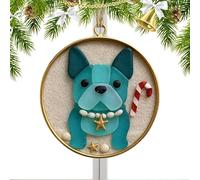 Dog Tree Pendant 2D Acrylic - Christmas Bulldog Dachshund Pattern Pendant for Tree | Animal Pendant for Party Car Interior Mirror Window Wall Door Festive Decoration