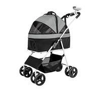 Dog Trolley Dog Cat Strollers Pet Dog Stroller for Medium Small Dogs 20kg Foldable Pet Cat Dog Cart Carrier with Wheels Breathable Dog Pram Pet Pushchair
