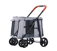 Dog Trolley Dog Strollers for Large Dogs Large Dog Stroller Multiple Pet Cat Cart Trolley Foldable 2 Cats Carriage Pushchair for Twin Or Multiple Pet