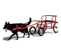 Dog Trolley For Large Dogs, 4-Wheel Dog Pulling Wagon With Steering Wheel & Hand Brake, Padded Seat Dog Exercise Cart, Stable Ride Pet Trolley For Walking Training