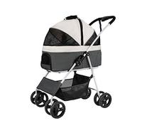 Dog Trolley Pet Stroller Dog Stroller for Medium Small Dogs, Foldable 4wheel Cat Strollers with Detachable Carrier, Breathable Car Seat Large Capacity Net Bag Loading 40kg 5834L6G8N