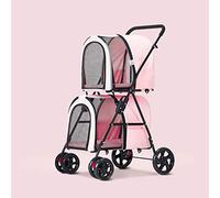 Dog Trolley Pet Stroller Pushchair 4 Wheel Double Pet Strollers for Dogs and Cats Great for Twin or Multiple Pet Travel Carrier Premium Cat/Dog Stroller