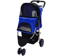 Dog Trolley Wheeled Stroller Pet Roadster - Luxury Pet Stroller for Puppy Senior Dog Or Cat | Easy Foldable Three Wheels Travel Pet Jogger