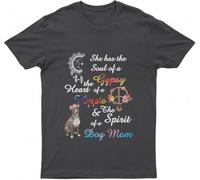 Dog Tshirt, She Has The Soul of A Gupsy The Heart of A Hippie The Spirit of A Lovely Dog Mom Dog Tshirt (X-Large)