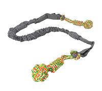 Dog Tug Rope Toy Bite Resistant Teeth Grinding Interactive Pet Rope Toy for Indoor Door Outdoor, Premium Quality Hollow PP Webbing, for Relieving Boredom (Gray)