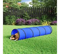 Dog Tunnel Blue Polyester Diameter 40 x 200 cm with Sturdy Pegs, Foldable and Portable for Indoor and Outdoor Use, Suitable as a Play Tunnel, Crawling Tunnel, Cave for Dogs and Small Animals