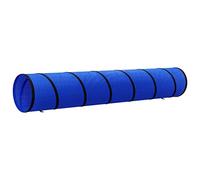 Dog Tunnel Blue Polyester Diameter 50 x 300 cm with Pegs, Carry Bag, Foldable for Indoor and Outdoor Use, Play Tunnel for Dogs, Cats, Small Animals, Ideal for Hiding and Crawling