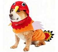 Dog Turkey Costume Thanksgiving Pet Outfit with Hat (Brown M)