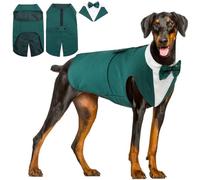 Dog Tuxedo and Wedding Outfit Set - Pet Clothes Formal Shirt With Removable Bow Tie, Suit and Bandana for Small Medium Large Dogs - Party Birthday Festival Costume