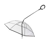 Dog Umbrella - TPU + Rib 64cm | Clear Umbrella For Dog With For Small Pets | Keeps Your Pet Dry Comfortable In Rain With C-Shape Handle Adjustable Strap 24-44cm Use