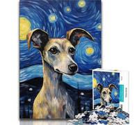 Dog Under The Stars Jigsaw Puzzles for Adults 1000 Pieces,Help The Brain Exercise Addictive Toys to Cultivate Patience Great Gift (38x26cm)