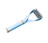Dog Undercoat Rake Comb Double SIDED Y S Handle Knots Removal Pet Dematting Comb for Pet Dog Cat Dark G L Undercoat Rake CombPet RakMB Up to Teeth SIDED (L)