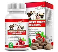 Dog Urinary Tract Support Chewable Tablets (Chicken Flavour) - Cranberry Supplement for Bladder & Kidney Health, UTI Support, pH Balance with Apple Cider Vinegar for Dogs All Breeds, 180 Tablets