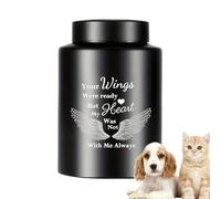 Dog Urn - A small pet memorial urn made of stainless steel with angel wings | A memorial item for animals that hold the leftovers.Perfect for aff