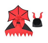 Dog Vampire Cape,Dog Halloween Cloak Cape and Hat | Devil Costume for Small Medium Dogs Cats Puppy, Holiday Clothes for Halloween Gathering