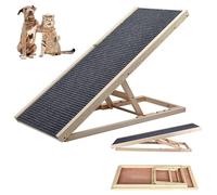 Dog Vehicle Ramps, Wooden Pet Car Ramp for Small Medium Large Dogs with Non-Slip Carpet, 4 Adjustable Height 30/40/50/60cm Pet Dog Puppy Ramp, Folding Dogs Ramps Ladder, Portable Pet Stair Step