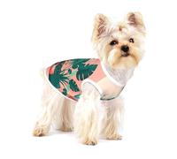 Dog Vest, Beautiful Green Plants Print Pet Tank Top Pullover Soft Puppy T-Shirt & Breathable Cat Clothes for Small Breeds M