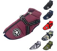 Dog Vest Coat Waterproof With Harness - Warm and Soft Winter Vest in 9 Colors - Purple M