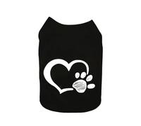Dog Vest Costume with Heart Footprint Pattern for Small Dogs | Cotton Fabric, Cool Feel and Easy to Wear, Black Style for Outdoor Activities and Special Occasions