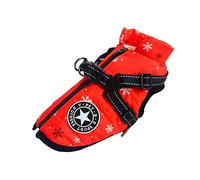 Dog Vest,Dog Coat Waterproof,Warm Vest with Dog Harness Winter Warm and Soft 9 Color Christmas 01 XXL