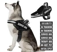 Dog Vest Harness and Patches Set, Animire in Training Service Dog Harness with 10 Dog Patches, Reflective Dog Vest with Handle for Small, Medium, Large, and Extra-Large Dogs