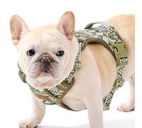 Dog Vest Harness for Medium Sized Dogs, No Pull Harness with 2 Metal Leash Clips, Easy On/Off with Neck Buckle, Adjustable Reflective Oxford Dog Vest with Easy Control Handle, French Bulldog