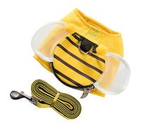 Dog Vest Harness Set with Leash, Yellow Fabric for Puppy | Breathable Lightweight Fit, Comfortable Wear and Night Visibility, Suits 1.5-7kg Pets