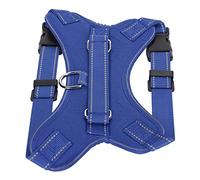 Dog Vest Harness with Reflective Stripe, Adjustable Oxford Cloth, Blue L - Durable Anti - Bite Material, Safe Anti - Breakaway Design for Outdoor Walks (M)