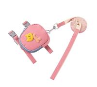 Dog Vest Harnesses Adjustable Dog Harness And Leash With Bag For Outdoor Walk For Training Walking(Pink,S)
