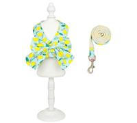 Dog Vest Harnesses Dog Harness And Leash With Bowtie Comfy For Training Walking(Green,46-48cm)