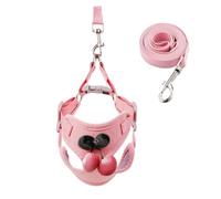 Dog Vest Harnesses Vest-style Dog Harness And Leash Set Breathable For Daliy Walk For Training Walking(Pink,S)