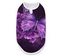 Dog Vest Pet Vest Dog Post Surgery Body Suit Cold Weather Coat Beautiful Purple Butterfly Floral Printed for XS S M Dogs Male Or Female