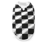 Dog Vest Pet Vest Dog Post Surgery Body Suit Cold Weather Coat Black White Race Checkered Flag Printed for XS S M Dogs Male Or Female