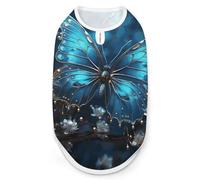 Dog Vest Pet Vest Dog Post Surgery Body Suit Cold Weather Coat Blue Butterfly And Moon Printed for XS S M Dogs Male Or Female