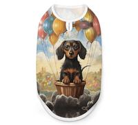 Dog Vest Pet Vest Dog Post Surgery Body Suit Cold Weather Coat Dachshund Hot Air Balloon Printed for XS S M Dogs Male Or Female