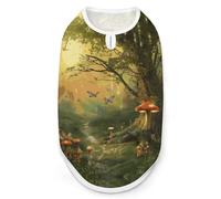 Dog Vest Pet Vest Dog Post Surgery Body Suit Cold Weather Coat Forest with Fairies Butterflies Elves Printed for XS S M Dogs Male Or Female