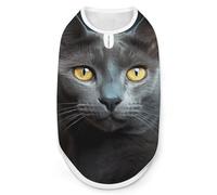 Dog Vest Pet Vest Dog Post Surgery Body Suit Cold Weather Coat Gray Cat Stares Printed for XS S M Dogs Male Or Female