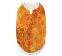 Dog Vest Pet Vest Dog Post Surgery Body Suit Cold Weather Coat Orange And Yellow Lava Printed for XS S M Dogs Male Or Female