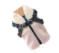 Dog Vest Windproof and Warm Fleece Lined Vest with Harness Puppy Jacket with Opening on the Back for Cold Autumn Weather Sports Walking and Hiking