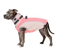 Dog Vests for Large Dogs Winter, Turtleneck Snowsuit, Windproof Fleece Jacket, Reflective Cold Weather Coats with D Ring and Adjustable Buckles, Warm Clothes- L Pink
