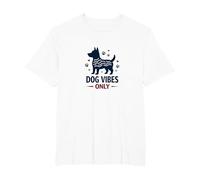 Dog Vibes Only: Paw Prints and Hearts Pet Lover T-Shirt, Men's Big and Tall, White, 6X Tall