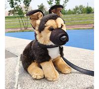 Dog, Vibrant, Body Pillow, Fluffy, Realistic German Shepherd, Stuffed Toy, Soft, Flexible, Stress Relief, Good to the Touch, Cute, Animal, Black, Horse, Healing Toy, 9.8 inches (25 cm), Sleeping