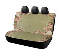 Dog Vintage Scrapbook Rose Car Seat Cover Scratchproof Rear Seat Protector Waterproof & Easy Install Universal Fit Back Seat Covers for Suvs Trucks Sedans Vans Automotive Interior Accessories