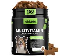 Dog Vitamins and Supplements - 150 Chews - Dog Multivitamin and Minerals - Immune, Digestive & Joint Support, Skin & Coat - Packed with Omega 3s, Glucosamine & Probiotics - Duck