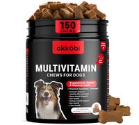 Dog Vitamins and Supplements - 150 Chews - Dog Multivitamin and Minerals - Immune, Digestive & Joint Support, Skin & Coat - Packed with Omega 3s, Glucosamine & Probiotics - Beef