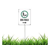 Dog Walk Yard Sign Dog Walk Sign with Stake 8x12 inch Aluminum Outdoor Decoration Sign Aluminum Sign for Outdoor Use Easy Install Set of 1