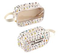 Dog Walker Alphabet Clear Cosmetic Bag Dog Sitter Gift D-og Lover Gift D-og Owners G-ift Do-g Walker Appreciation G-ift (Dog WalkerBag)