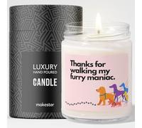 Dog Walker Gifts - Luxury Soy Wax Candle - Vanilla, Jasmine, Sugared Almond - Makester